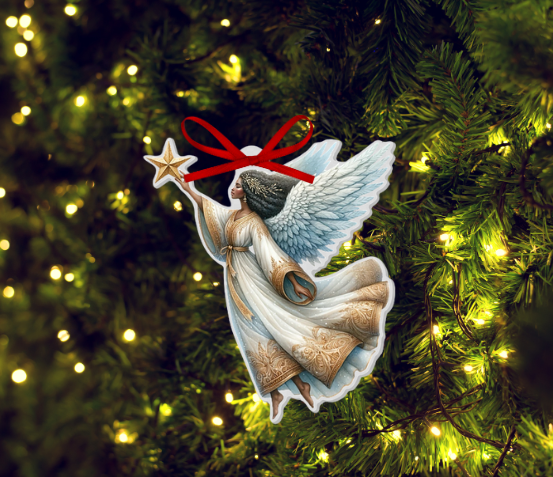 Heavenly African-American Angel Acrylic Ornament