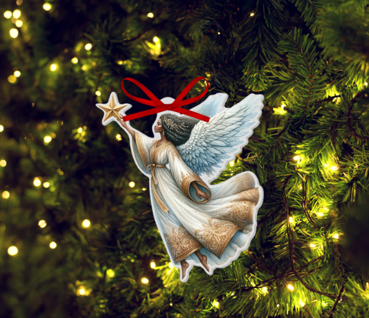 Heavenly African-American Angel Acrylic Ornament
